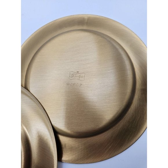 Dirilyte Gold Metal Christmas Plates Russia, Portugal & Australia Vintage Rare - Picture 12 of 12